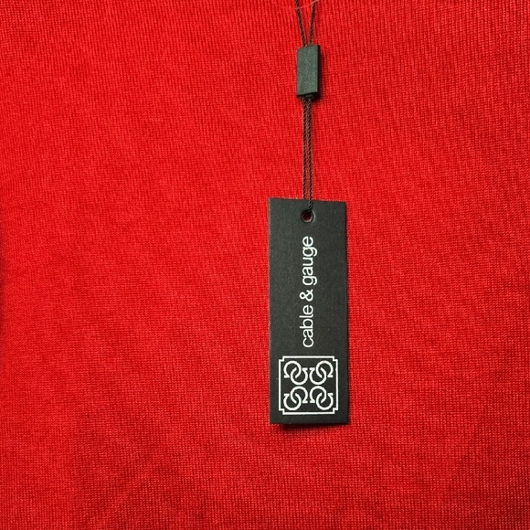 Cable & Gauge Red Ruffle 3/4 Sleeve Blouse Womens Large - Picture 3 of 8